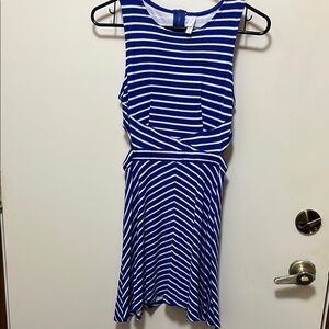 Xhilaration Blue and White Striped Sleeveless Dress XS